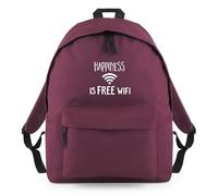 Shopagift Happiness Is Free Wifi Internet Wi-Fi Backpack Rucksack 18 Litres Capacity - 42cm x 31cm x 21cm