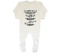 Shopagift Happy 1st Valentine's Day As My Mummy and Daddy Baby Grow Romper Suit White
