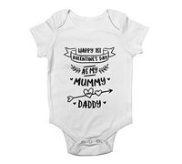Shopagift Happy 1st Valentine's Day As My Mummy and Daddy Baby Vest Bodysuit White
