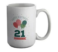 Shopagift Happy 21st Birthday Mug Twenty First 21 and Getting Old White 15oz Large Gift Ceramic Cup