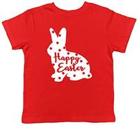 Shopagift Happy Easter Bunny Rabbit with Spots Childrens Kids T-Shirt Red