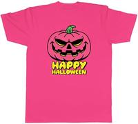 Shopagift Happy Halloween Pumpkin Mens T-Shirt Fright Night Costume Party Tee Pink