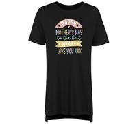 Shopagift Happy Mother's Day Women's Nightie to the Best Mummy in the World Night Shirt Black