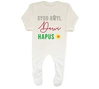 Shopagift Happy St David's Day in Welsh Colour Baby Romper White
