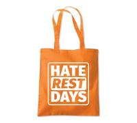 Shopagift Hate Rest Days Gym Training Tote Shopping Beach Bag 10 Litres Capacity - 42cm x 38cm