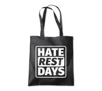 Shopagift Hate Rest Days Gym Training Tote Shopping Beach Bag 10 Litres Capacity - 42cm x 38cm