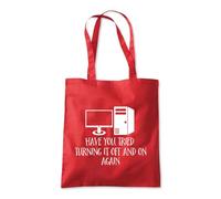 Shopagift Have You Tried Turning It On and Off Again Tote Shopping Beach Bag 10 Litres Capacity - 42cm x 38cm