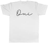 Shopagift Hello in French Oui Mens T-Shirt Francais Language France Tee White
