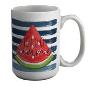 Shopagift Hello Summer Watermelon Slice Sunshine Mug White 15oz Large Cup