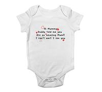 Shopagift Hi Mummy Told Me You are Amazing Baby Vest Bodysuit Gift White