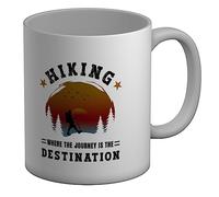 Shopagift Hiking Hiker Mug Journey is The Destination Hike Trek White 11oz Large Gift Ceramic Cup