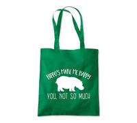 Shopagift Hippos Make me Happy, You Not So Much Tote Shopping Beach Bag 10 Litres Capacity - 42cm x 38cm