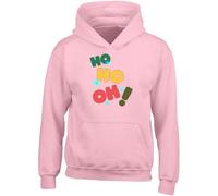 Shopagift Ho Ho Oh! Christmas Kids Hoodie Funny Xmas Snowflakes Hoody Hooded Top Boys Girls Pink