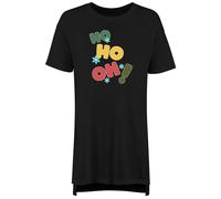 Shopagift Ho Ho Oh! Christmas Women's Nightie Funny Xmas Snowflakes Night Shirt Black