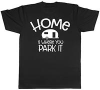 Shopagift Home is Where You Park It Caravan Unisex T-Shirt Black