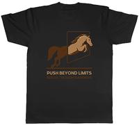 Shopagift Horse Racing Mens T-Shirt Push Beyond Limits Inspirational Tee Gift