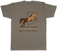 Shopagift Horse Racing Mens T-Shirt Push Beyond Limits Inspirational Tee Gift Grey