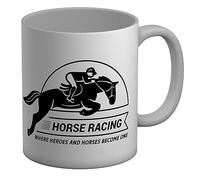 Shopagift Horse Racing Mug Where Heroes & Horses Become One White 11oz Large Gift Ceramic Cup