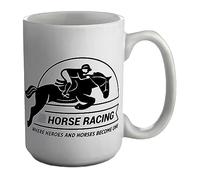 Shopagift Horse Racing Mug Where Heroes & Horses Become One White 15oz Large Gift Ceramic Cup