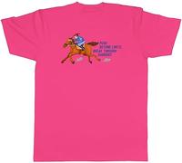 Shopagift Horse Riding Mens T-Shirt Equestrian Rider Racing Tee Gift Pink