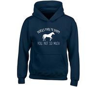 Shopagift Horses Make Me Happy, You Not So Much Kids Childrens Hooded Top Hoodie Navy Blue