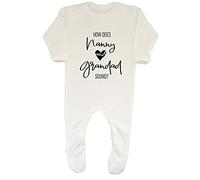 Shopagift How Does Nanny and Grandad Sound Baby Grow Romper Suit White