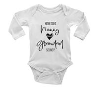 Shopagift How Does Nanny and Grandad Sound Long Sleeve Baby Vest Bodysuit White
