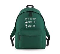 Shopagift How to Tell Time Coffee AM Wine PM Funny Backpack Rucksack 18 Litres Capacity - 42cm x 31cm x 21cm
