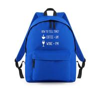 Shopagift How to Tell Time Coffee AM Wine PM Funny Backpack Rucksack 18 Litres Capacity - 42cm x 31cm x 21cm