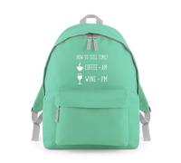 Shopagift How to Tell Time Coffee AM Wine PM Funny Backpack Rucksack 18 Litres Capacity - 42cm x 31cm x 21cm