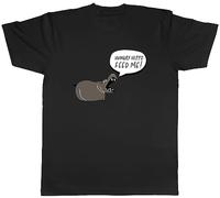 Shopagift Hungry Hippo Mens T-Shirt Feed Me Hippopotamus Lover Tee Gift Black