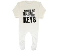 Shopagift I Always Hit The Right Keys Piano Lover Baby Romper Boys Girls White