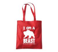 Shopagift I am a Beast - The Shy and Sensitive Type Tote Shopping Beach Bag 10 Litres Capacity - 42cm x 38cm