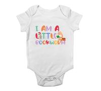 Shopagift I am a Little Bookworm Baby Grow Vest Love Reading Books Fiction Bodysuit Boys Girls