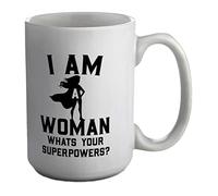 Shopagift I Am A Woman What's Your Superpower White 15oz Large Mug Cup