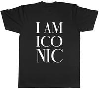 Shopagift I am Iconic Mens T-Shirt Strong Social Influencer Tee Black