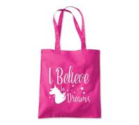 Shopagift I Believe in Dreams Unicorn Fantasy Mythical Tote Shopping Beach Bag 10 Litres Capacity - 42cm x 38cm