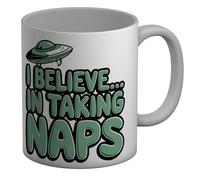 Shopagift I Believe… in Taking Naps Funny UFO Alien Space Mug White 11oz Large Ceramic Cup
