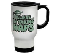 Shopagift I Believe… in Taking Naps Funny UFO Alien Space Travel Mug Stainless Steel 14oz Cup