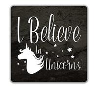 Shopagift I Believe in Unicorns 2 Pack Coasters - 9cm x 9cm