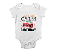Shopagift I Can't Keep Calm It's My Auntie's Birthday Baby Vest Bodysuit White