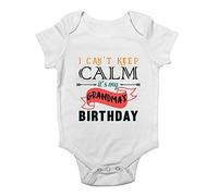 Shopagift I Can't Keep Calm It's My Grandma's Birthday Baby Vest Bodysuit White