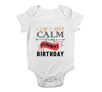 Shopagift I Can't Keep Calm It's My Granny's Birthday Baby Grow Vest Bodysuit White