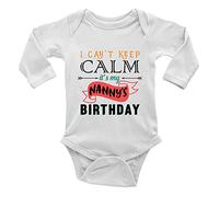 Shopagift I Can't Keep Calm It's My Nanny's Birthday Long Sleeve Baby Grow Vest Bodysuit White