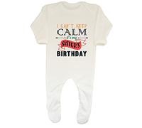 Shopagift I Can't Keep Calm It's My Sister's Birthday Baby Romper White