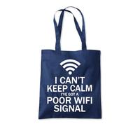 Shopagift I Can't Keep Calm I've Got Poor Wifi Signal Tote Shopping Beach Bag 10 Litres Capacity - 42cm x 38cm