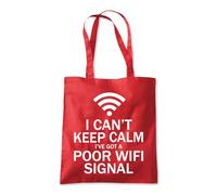 Shopagift I Can't Keep Calm I've Got Poor Wifi Signal Tote Shopping Beach Bag 10 Litres Capacity - 42cm x 38cm