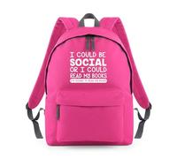 Shopagift I Could Be Social or I Could Read My Books Backpack Rucksack 18 Litres Capacity - 42cm x 31cm x 21cm