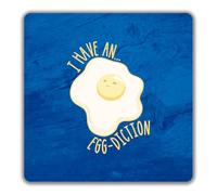 Shopagift I have an Egg-Diction 2 Pack Coasters Funny Egg White Yolk - 9cm x 9cm