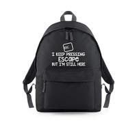 Shopagift I Keep Pressing Escape But I'm Still Here Backpack Rucksack 18 Litres Capacity - 42cm x 31cm x 21cm